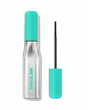 SHEGLAM EZ Remove Lash Treatment correct precision micro spiral wand with rounded ball tip clear serum applicator tall silver bottle teal cap vertical SHEGLAM logo