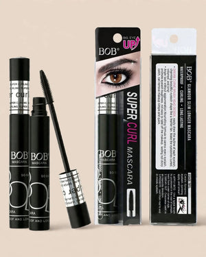 BOB Super Curl Mascara Original Packaging - Big Eye Up box front and back waterproof curling long lasting Pakistan
