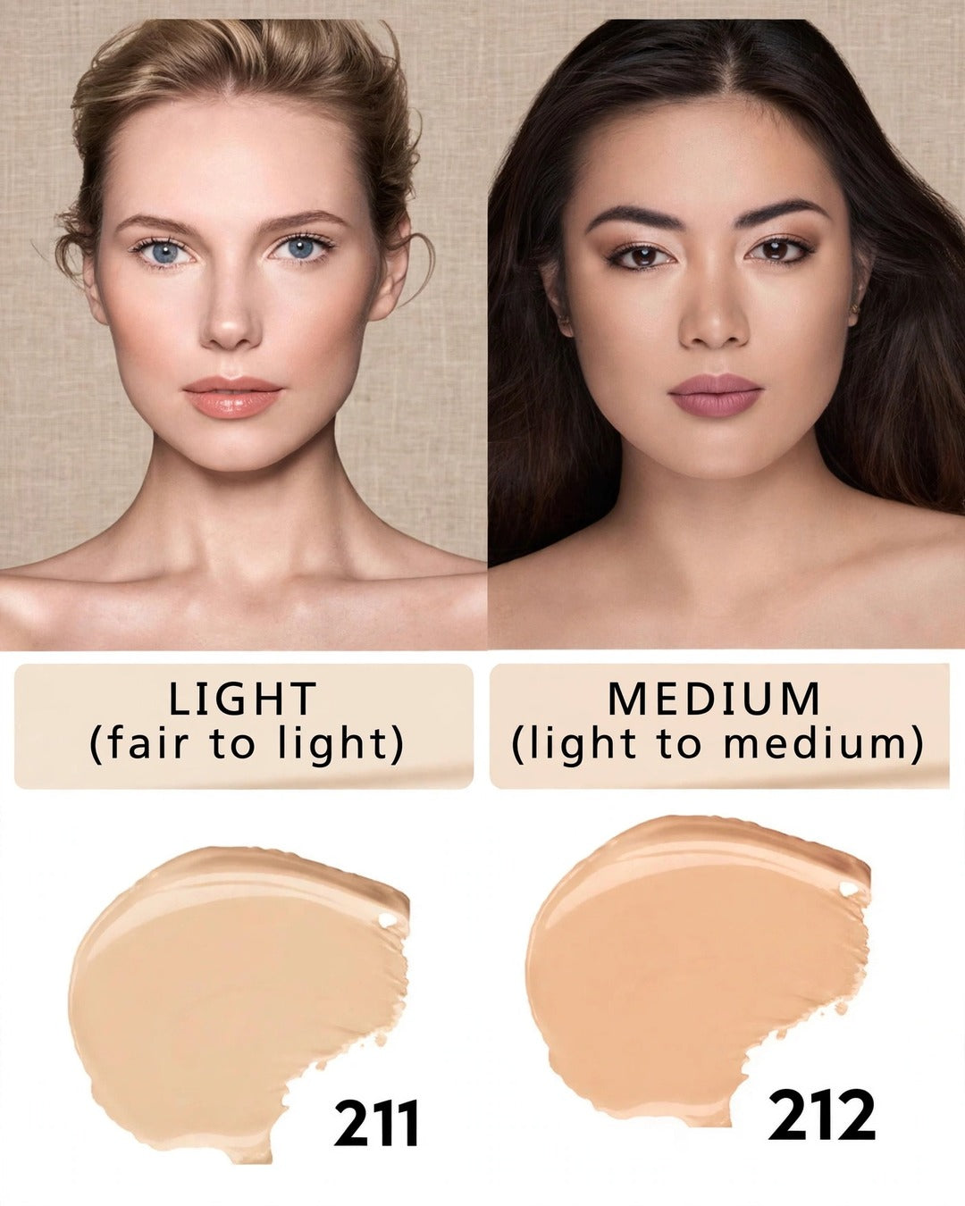 Dermacol Make-Up Cover Foundation shades 211 Light Beige and 212 Natural Beige