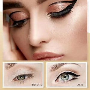 YANQINA 36H Eyeliner before after rose gold winged look Pakistan