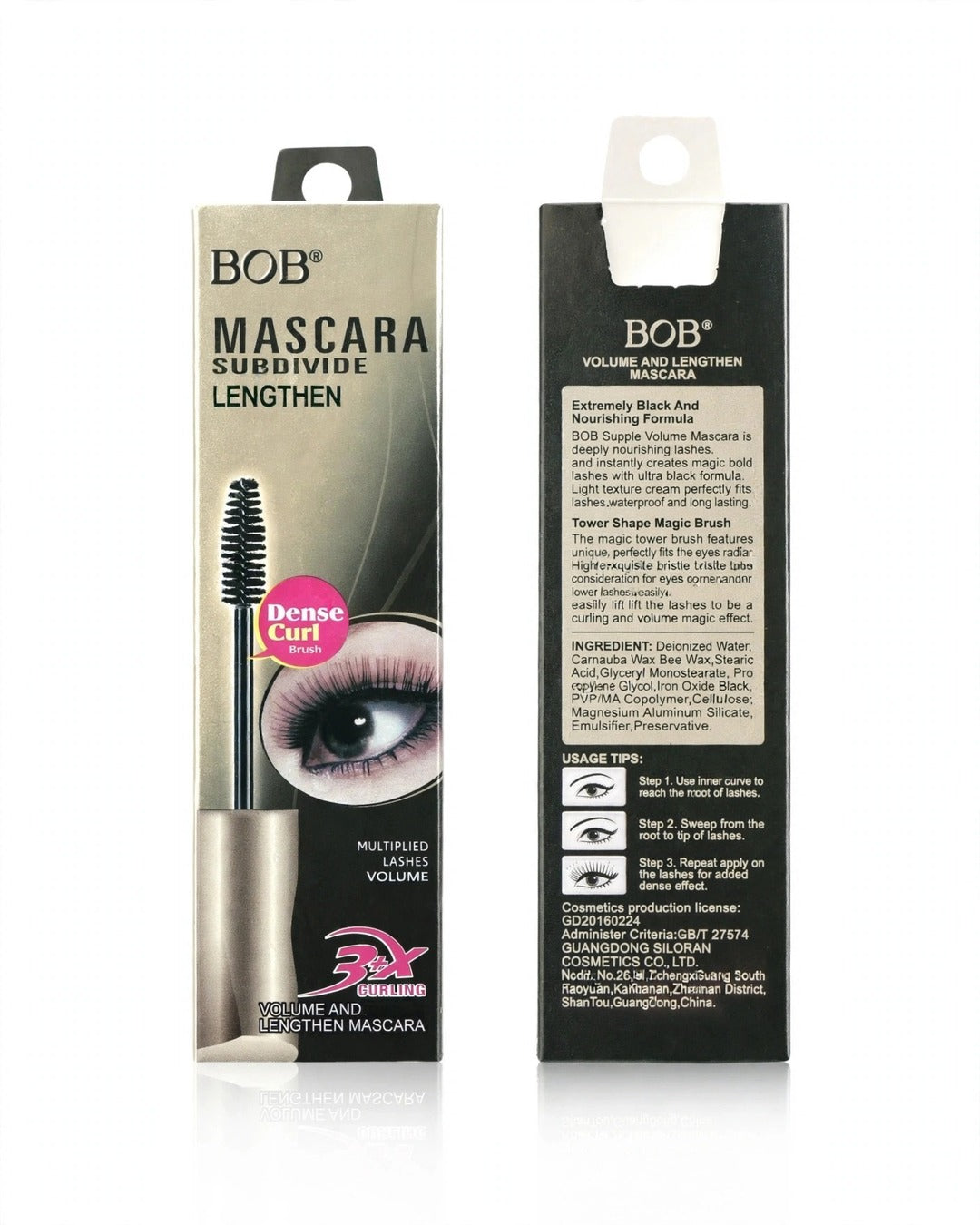 BOB Mascara dense curl brush black nourishing formula ingredients and usage Pakistan