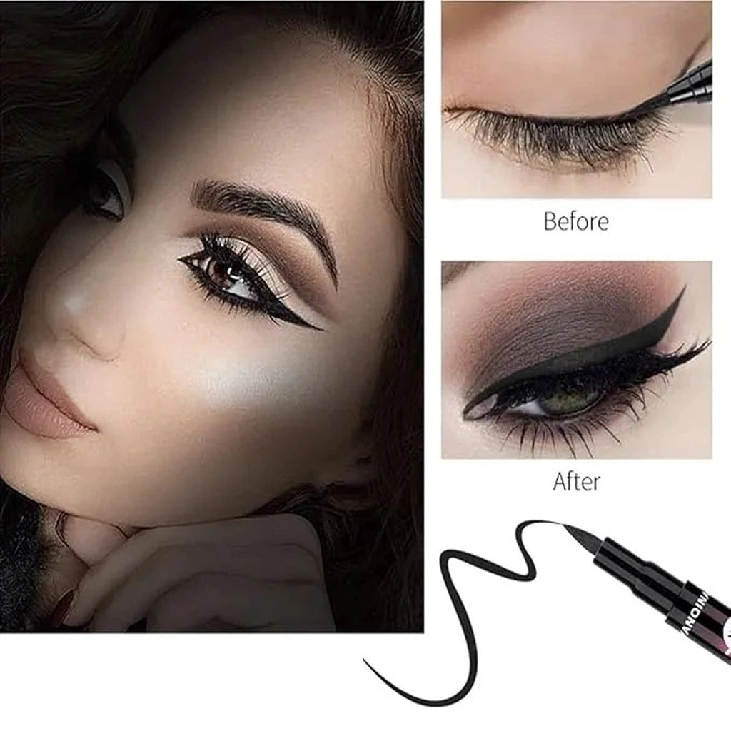 YANQINA 36H Eyeliner before after smoky eye dramatic look Pakistan