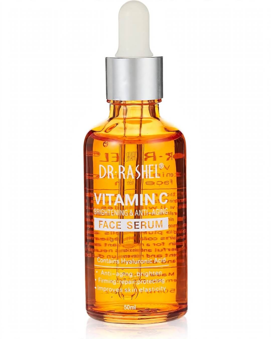 Dr Rashel Vitamin C Face Serum in daily radiance routine lifestyle flatlay with fresh orange slices and green leaves - natural vitamin C serum Pakistan
