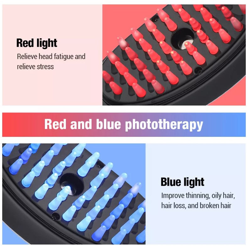 Head Massage Brush, Blue and light therapy