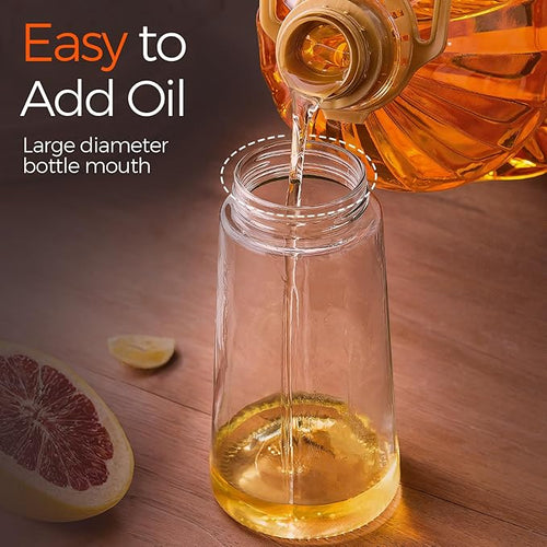 2-in-1 Glass Oil Spray Bottle for Kitchen & Air Fryer