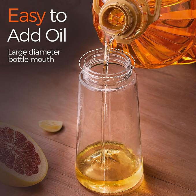 2-in-1 Glass Oil Spray Bottle for Kitchen & Air Fryer
