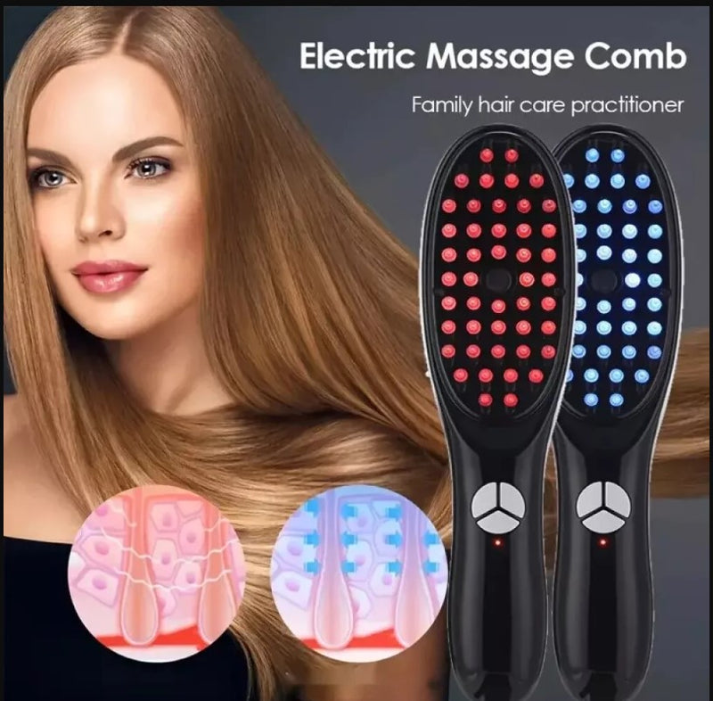 Head Massage Brush, Blue and light therapy