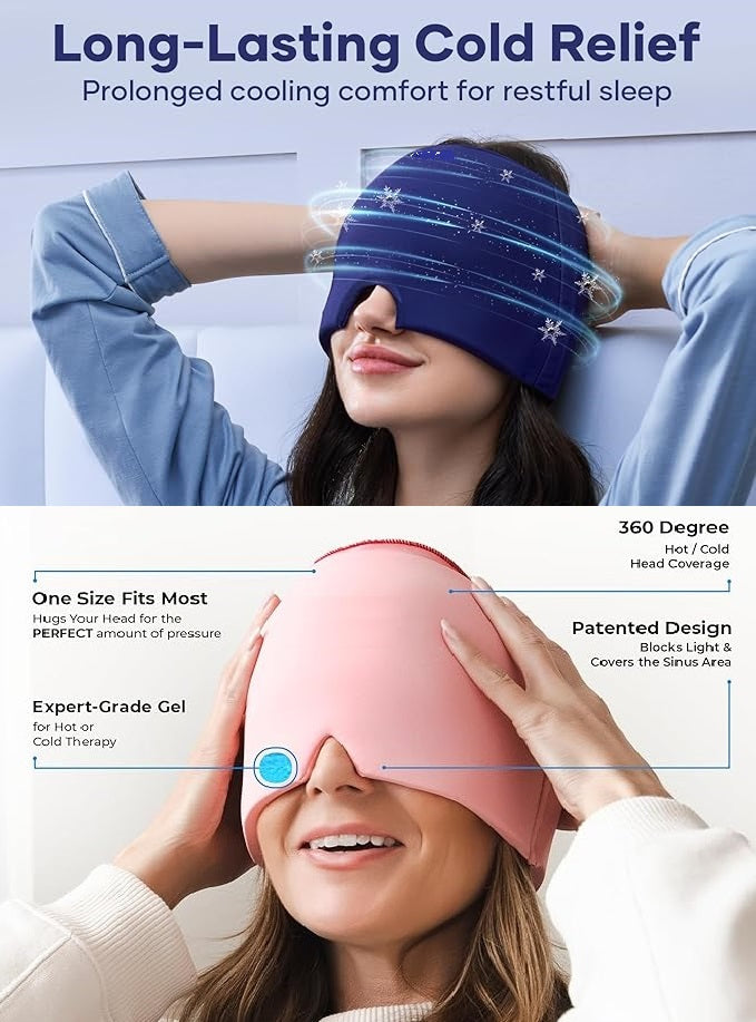 360° Premium Gel Comfort Cap – Dual Hot & Cold Therapy Mask (Reusable)