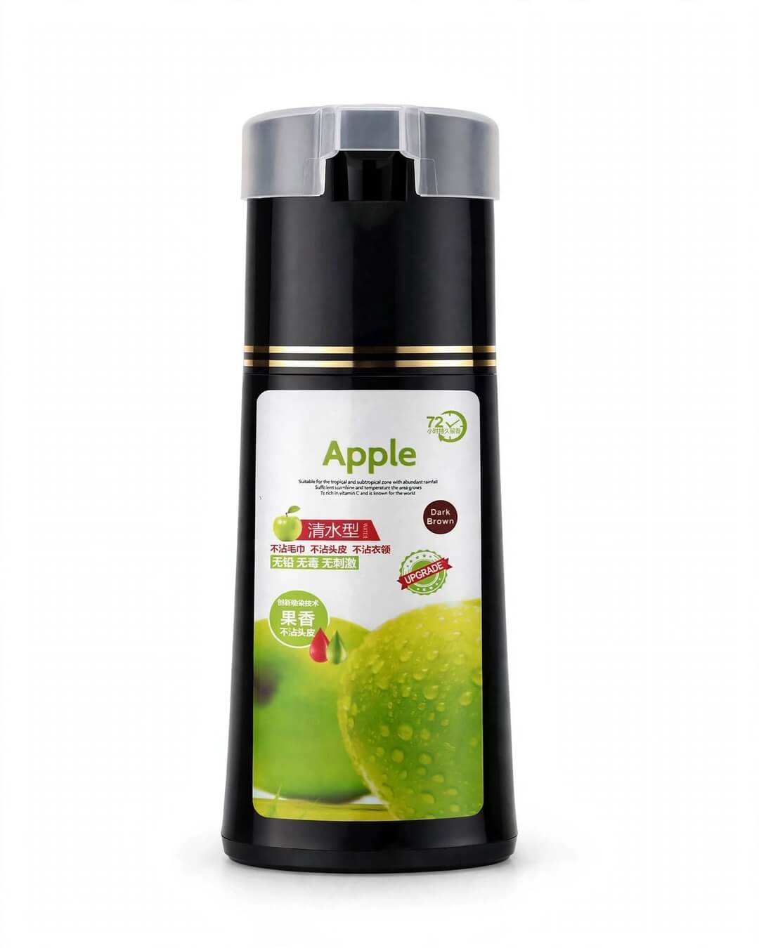 Apple dark brown hair dye shampoo 200ml bottle only, VIP Lichen alternative, instant 5 minute beard mustache dye, ammonia free grey coverage long lasting 72 hours Pakistan