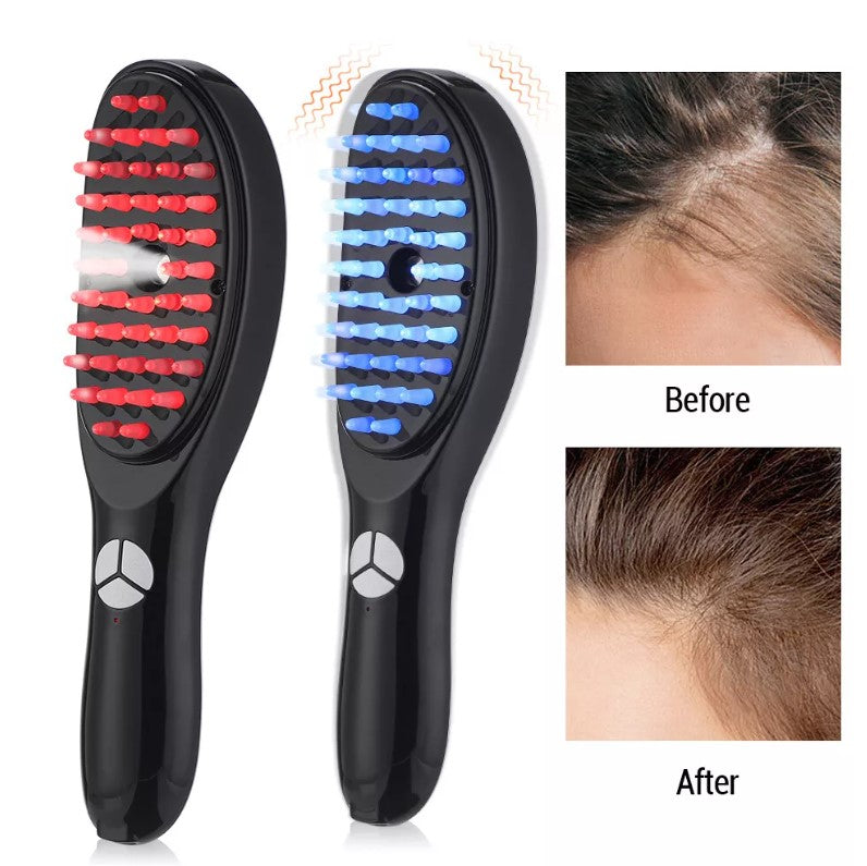 Head Massage Brush, Blue and light therapy