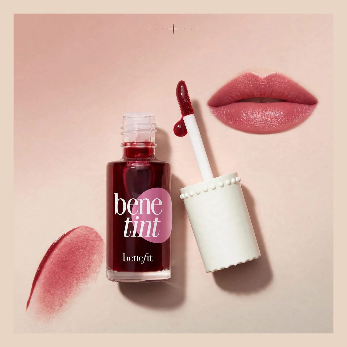 Benefit Bene Tint rose tinted lip and cheek stain white pearl cap lip swatch Pakistan